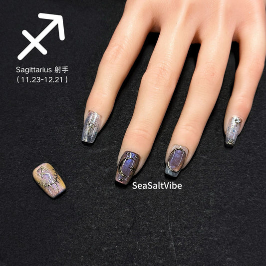 Zodiac press-on nails Sagittarius