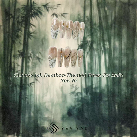 New Arrival: Ink-Wash Bamboo-Inspired Press-On Nails Series 🌿