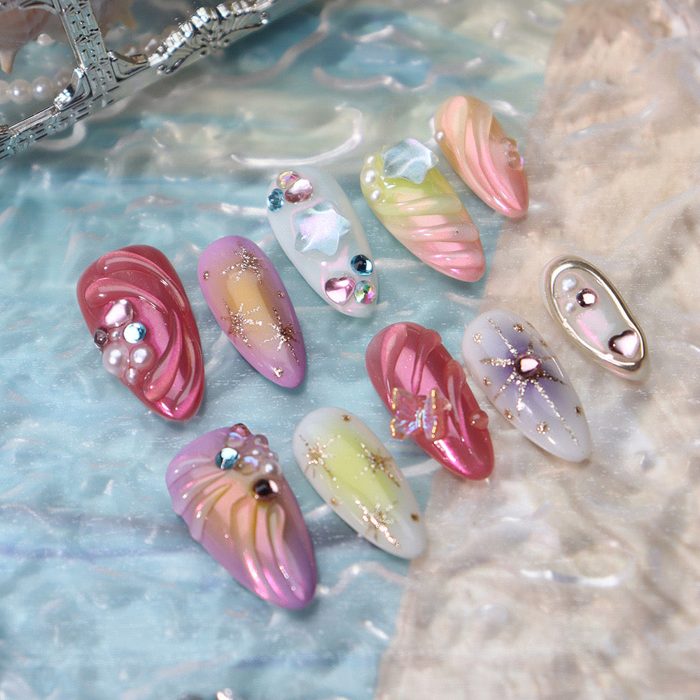 Mermaid Princess With Wavy Pattern