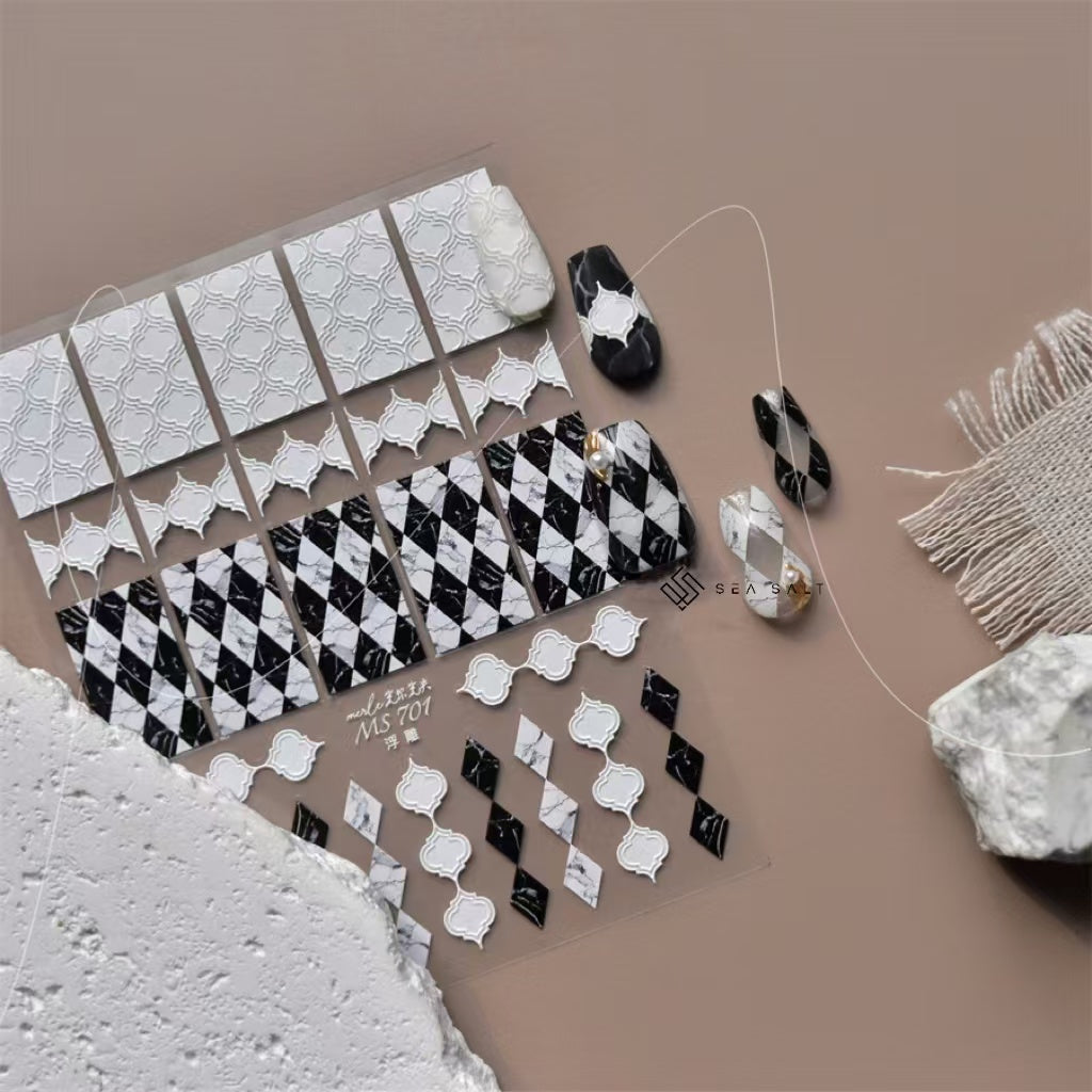 Marble mottled checkerboard pattern